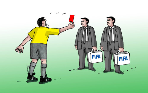 Cartoon: fifared (medium) by Lubomir Kotrha tagged fifa,corruption,world,football