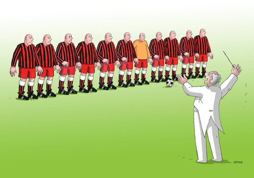 Cartoon: futdirig (medium) by Lubomir Kotrha tagged sport,soccer,orchestra,conductor,sport,soccer,orchestra,conductor