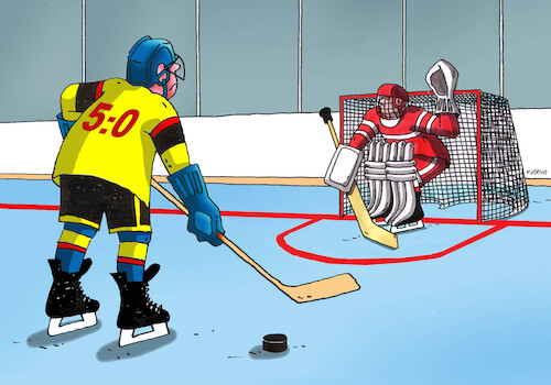 Cartoon: hok50 (medium) by Lubomir Kotrha tagged ice,hockey,world,championship,goal,ice,hockey,world,championship,goal