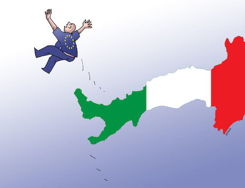 Cartoon: italkop (medium) by Lubomir Kotrha tagged eu,euro,italy,lira,europe,world,elections,conti