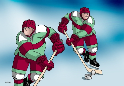 Cartoon: konzerhok (medium) by Lubomir Kotrha tagged hokej,hockey,world,cup