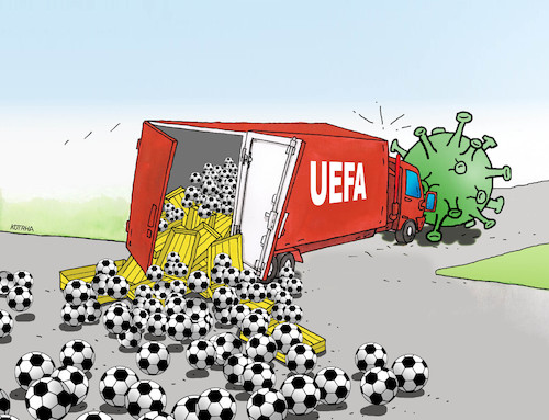 Cartoon: korodrc (medium) by Lubomir Kotrha tagged sport,soccer,covid,uefa,sport,soccer,covid,uefa