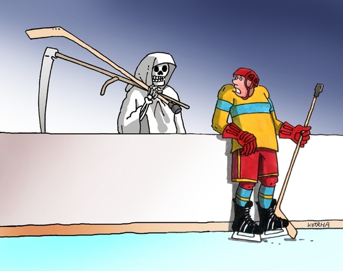 Cartoon: kosahok (medium) by Lubomir Kotrha tagged hokej,hockey,world,cup