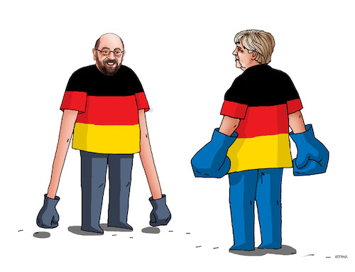 Cartoon: merkelbox (medium) by Lubomir Kotrha tagged germany,elections,wahlen,merkel,schulz,eu