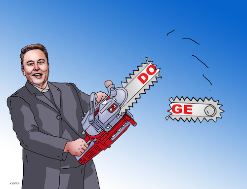 Cartoon: muskdoge (medium) by Lubomir Kotrha tagged elon,musk,doge,usa,elon,musk,doge,usa