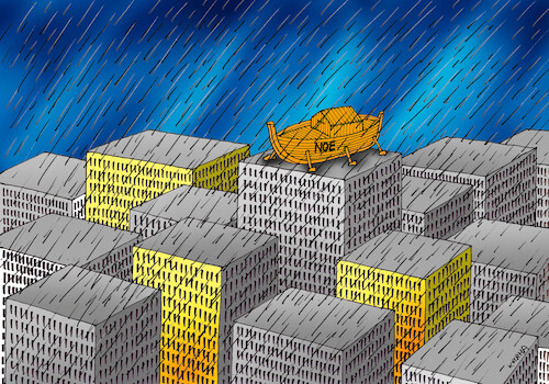 Cartoon: noemo-far (medium) by Lubomir Kotrha tagged water,rain,downpour,floods,water,rain,downpour,floods