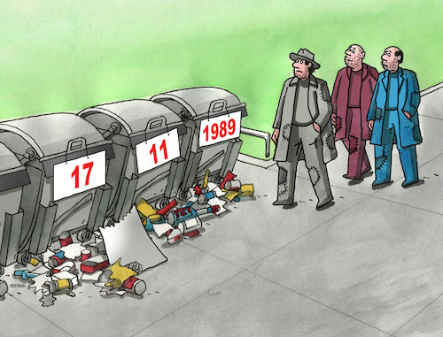 Cartoon: novembrovo (medium) by Lubomir Kotrha tagged november,1989,fall,of,communism