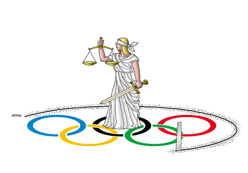 Cartoon: olympjustic (medium) by Lubomir Kotrha tagged olympic,games,brazil,rio,de,janeiro,the,world,sport,doping