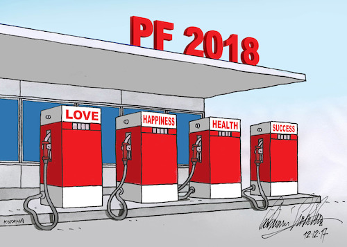 Cartoon: pf2018-en (medium) by Lubomir Kotrha tagged happy,new,year,2018