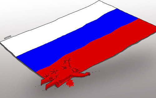 Cartoon: podvlajkou1 (medium) by Lubomir Kotrha tagged russia,boris,nemzow,nemtsov,murder,putin,kremlin
