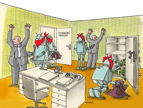 Cartoon: prepadnutie16 (medium) by Lubomir Kotrha tagged terminators,robot,terminators,robot