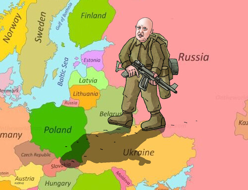 Cartoon: prigocesta2 (medium) by Lubomir Kotrha tagged russia,belarus,putin,prigozhin,russia,belarus,putin,prigozhin