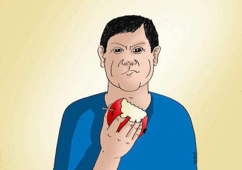 Cartoon: prstoja-far (medium) by Lubomir Kotrha tagged apple,apple