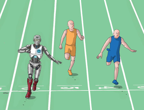 Cartoon: robotbeh (medium) by Lubomir Kotrha tagged ai,robots,ai,robots