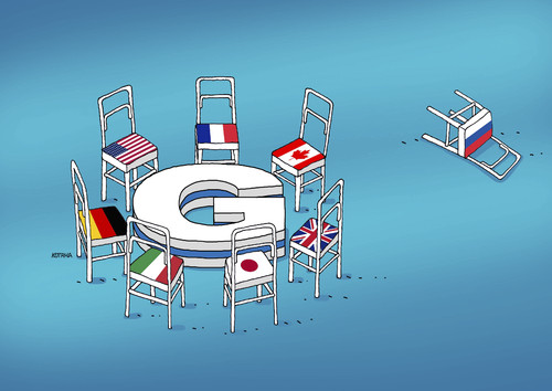 Cartoon: stolickovo (medium) by Lubomir Kotrha tagged eu,summit,g7,germany,usa,canada,italy,france,japan,great,britain,world