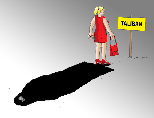 Cartoon: talibatien (medium) by Lubomir Kotrha tagged afganistan,taliban,usa,women,war,afganistan,taliban,usa,women,war