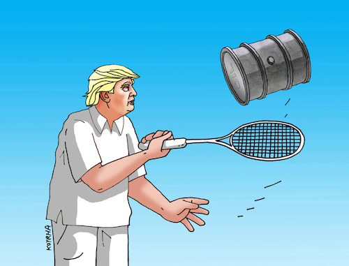 Cartoon: trumpbarel (medium) by Lubomir Kotrha tagged usa,dollar,oil,donald,trump