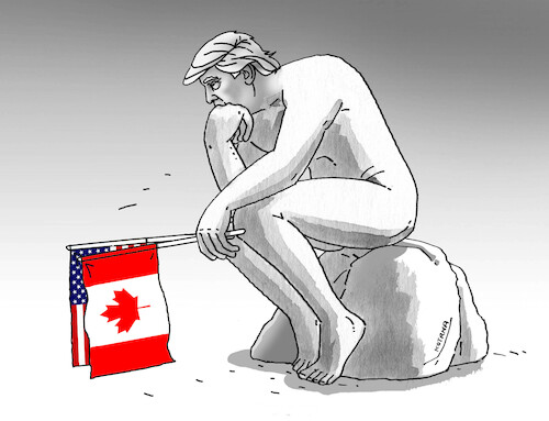 Cartoon: trumpflags (medium) by Lubomir Kotrha tagged canada,usa,canada,usa