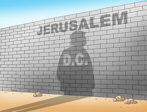 Cartoon: trumpjerus (medium) by Lubomir Kotrha tagged donald,trump,usa,jerusalem,dc,israel