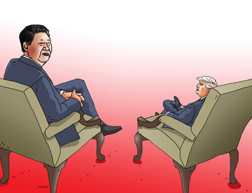 Cartoon: trumpmini26 (medium) by Lubomir Kotrha tagged china,usa,trump,china,usa,trump