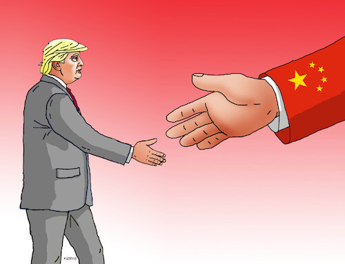 Cartoon: trumpruk (medium) by Lubomir Kotrha tagged china,trump,usa,china,trump,usa