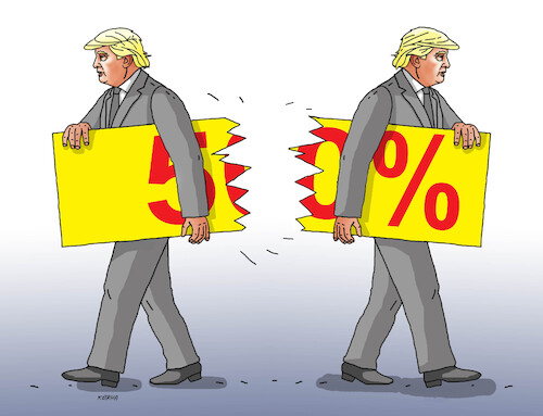 Cartoon: trumptrh (medium) by Lubomir Kotrha tagged trump,tariffs,taco,trump,tariffs,taco