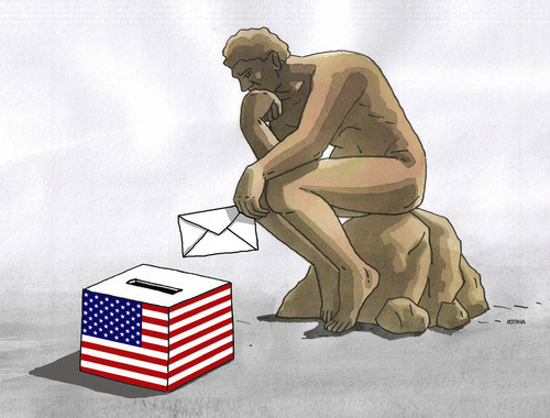 Cartoon: usadumak (medium) by Lubomir Kotrha tagged hillary,clinton,donald,trump,usa,dollar,president,election,world