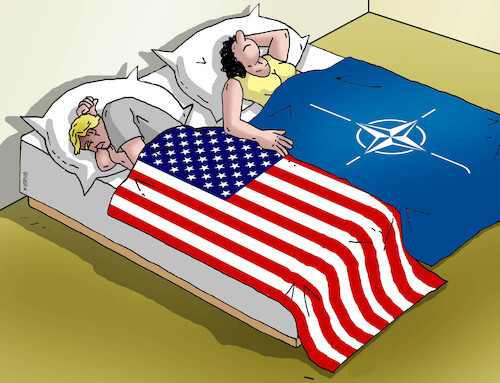 Cartoon: usanato26 (medium) by Lubomir Kotrha tagged usa,nato,trump,eu,usa,nato,trump,eu