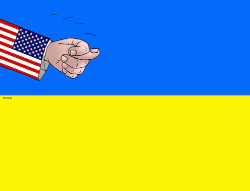 Cartoon: usaukra (medium) by Lubomir Kotrha tagged usa,ukraine,stop