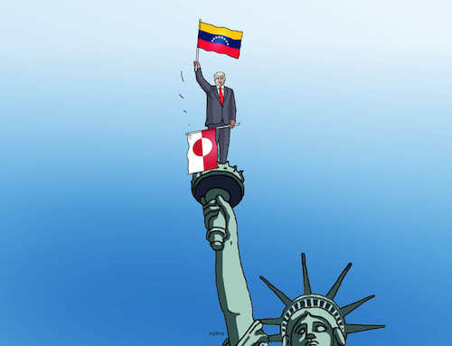 Cartoon: usvengrenland (medium) by Lubomir Kotrha tagged venezuela,trump,maduro,venezuela,trump,maduro