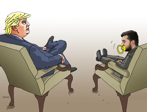 Cartoon: zelecumel (medium) by Lubomir Kotrha tagged usa,ucraine,trump,zelensky,usa,ucraine,trump,zelensky