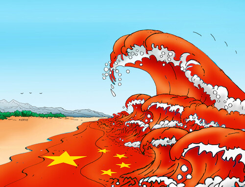 Cartoon: China (medium) by Lubomir Kotrha tagged china,overproduction,the,world,china,overproduction,the,world