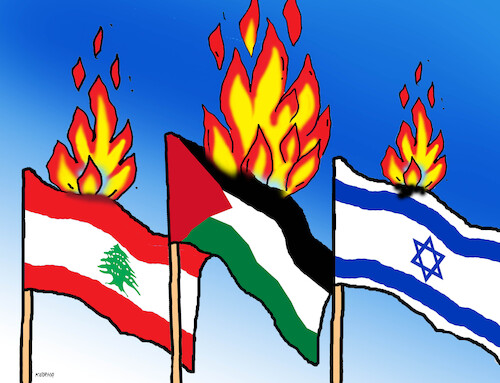 Cartoon: israel versus libanon (medium) by Lubomir Kotrha tagged israel,versus,libanon,israel,versus,libanon