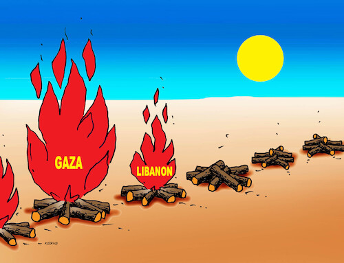 Cartoon: israel versus libanon (medium) by Lubomir Kotrha tagged israel,versus,libanon,israel,versus,libanon