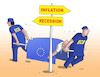 Cartoon: ecbkde-en (small) by Lubomir Kotrha tagged ecb,inflation,recession,euro,eu