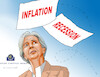 Cartoon: ecbreces-en (small) by Lubomir Kotrha tagged ecb,inflation,recession,euro,eu