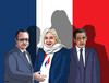 Cartoon: hopensark (small) by Lubomir Kotrha tagged france,vote,elections,marine,le,pen,national,hollande,sarkozy