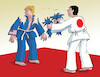 Cartoon: japan vs usa (small) by Lubomir Kotrha tagged japanese,yen,versus,us,dollar