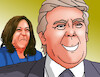 Cartoon: Kamala Harris vs Donald Trump (small) by Lubomir Kotrha tagged kamala,harris,vs,donald,trump