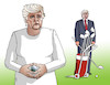 Cartoon: merkelgolf (small) by Lubomir Kotrha tagged angela merkel germany donald trump usa golf clo zoll douane