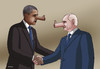 Cartoon: obama putin (small) by Lubomir Kotrha tagged obama,putin,peace,war,russia,usa,ukraine