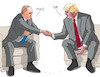 Cartoon: putintrump (small) by Lubomir Kotrha tagged putin,trump,summit,g20,hamburg,germany,2017,war,peace,dollar,euro,world