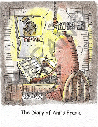 Cartoon: diary of Anns Frank (medium) by armadillo tagged diary,amsterdam,german,frank,ann