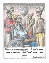 Cartoon: Zombie birthday (small) by armadillo tagged zombie,birthday,shoe,hats,fun