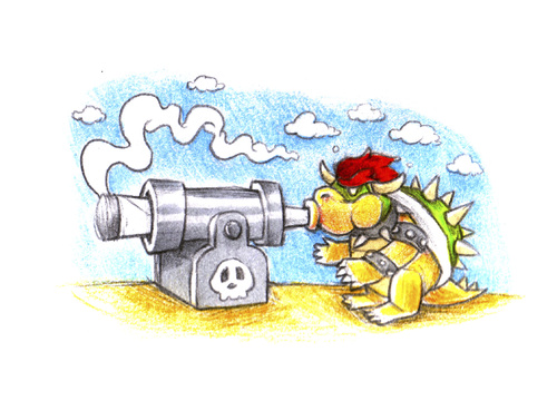 Cartoon: Bowser (medium) by Trippy Toons tagged super,mario,trippy,marihu,weed,cannabis,stoner,kiffer,ganja,video,game,bowser