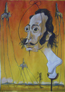 Cartoon: Salvador Dali (small) by SAPIENS tagged cartoon,drawing,colour