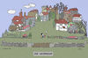 Cartoon: Die Heimkehr (small) by zeichenstift tagged heimkehr,zuflucht,zuhause,willkommen,stadt,häuser,familie,gebäude,himmel,wolken,wiese,tor,gastfreundschaft
