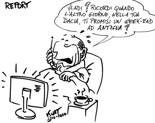 Cartoon: Report (medium) by kurtsatiriko tagged berlusconi,antigua