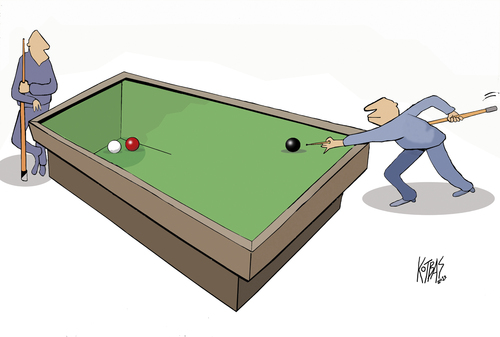 Cartoon: billiards (medium) by kotbas tagged billiards,3d,game,competition,competitor