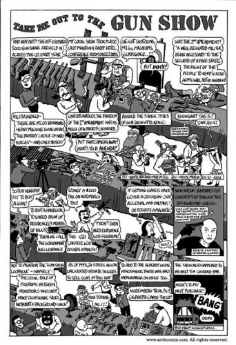 Cartoon: The Gun Show (medium) by archcomix tagged guns,usa,comics,journalism,republican,liberal